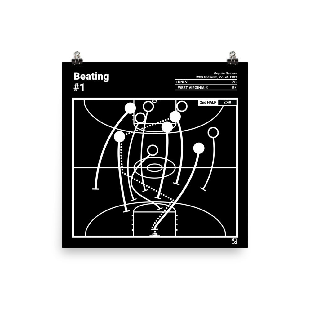 West Virginia Basketball Greatest Plays Poster: Beating #1 (1983)