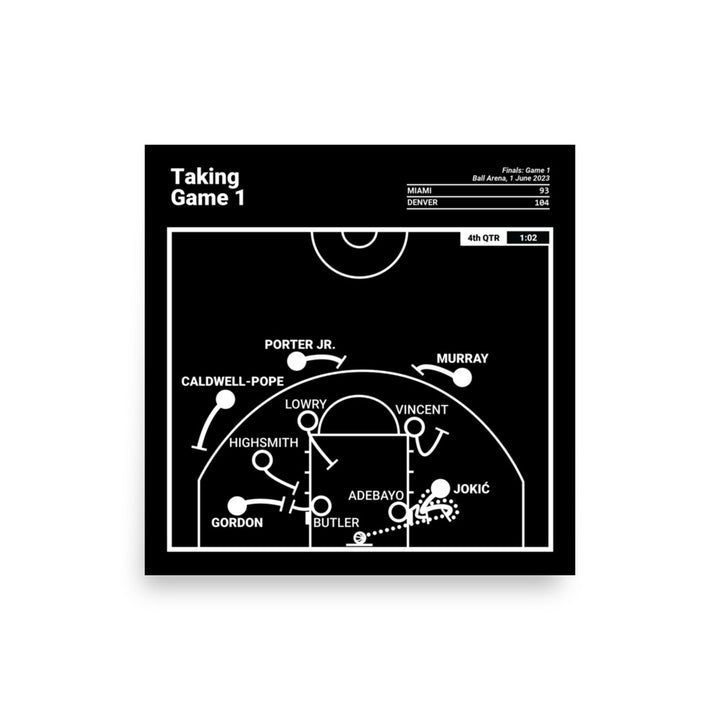 Denver Nuggets Greatest Plays Poster: Taking Game 1 (2023)