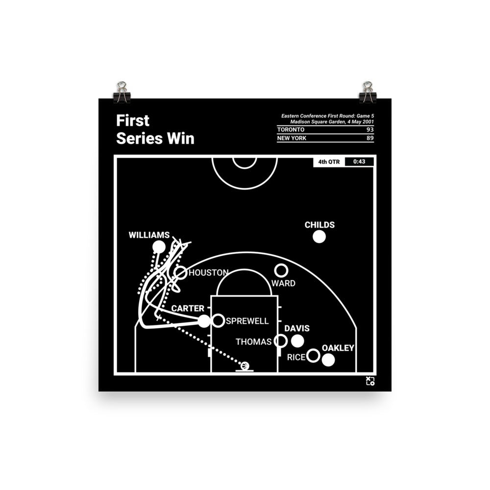 Toronto Raptors Greatest Plays Poster: First Series Win (2001)
