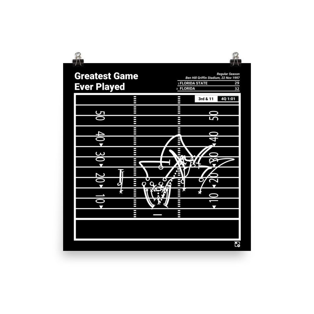 Florida Football Greatest Plays Poster: Greatest Game Ever Played (1997)