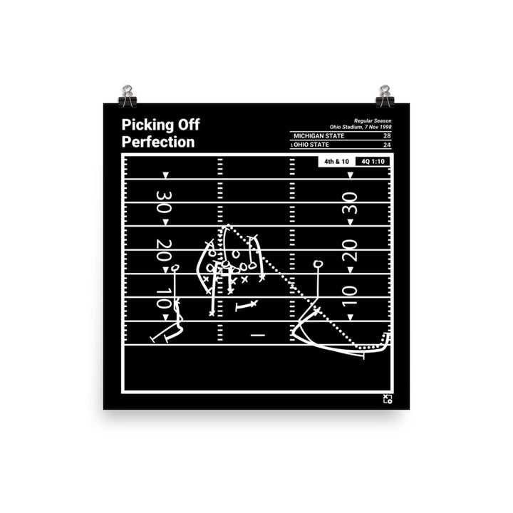 Michigan State Football Greatest Plays Poster: Picking Off Perfection (1998)