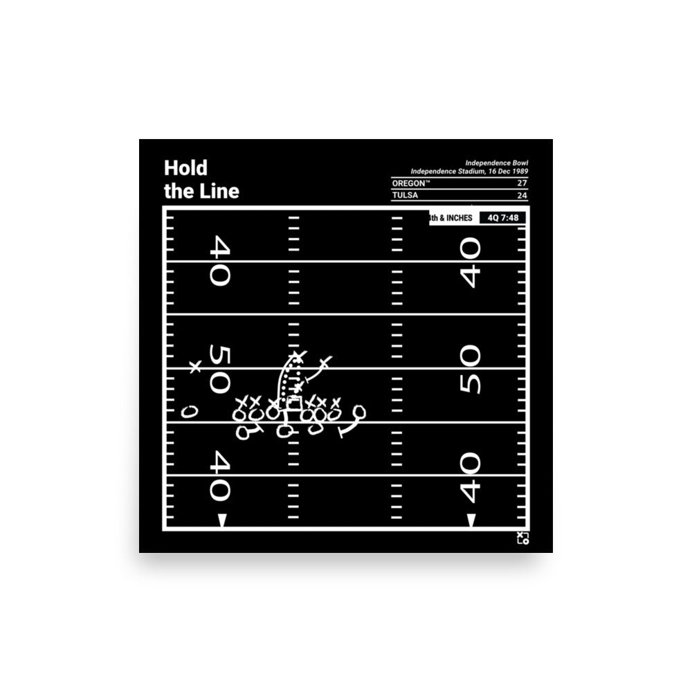 Oregon Football Greatest Plays Poster: Hold the Line (1989)