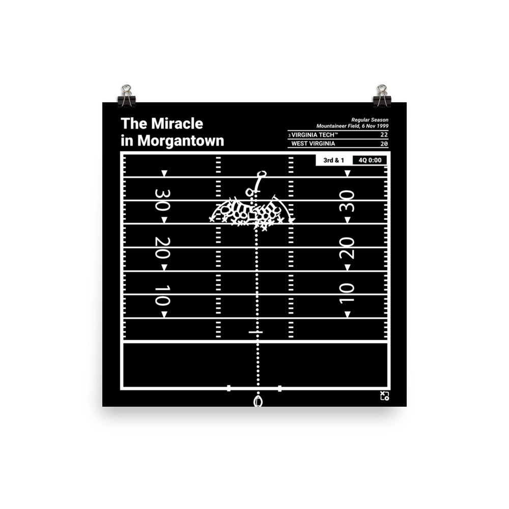 Virginia Tech Football Greatest Plays Poster: The Miracle in Morgantown (1999)
