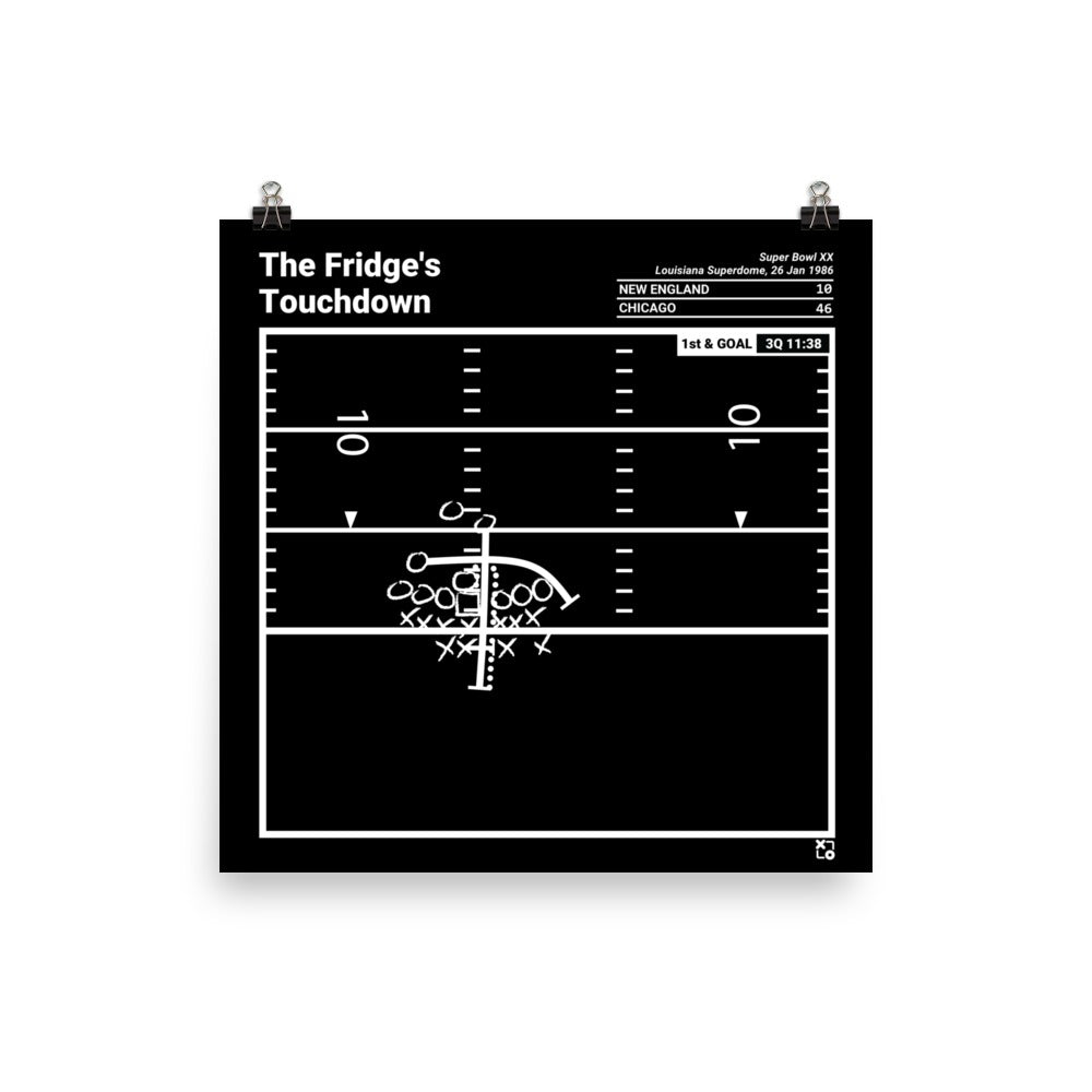 Chicago Bears Greatest Plays Poster: The Fridge's Touchdown (1986)
