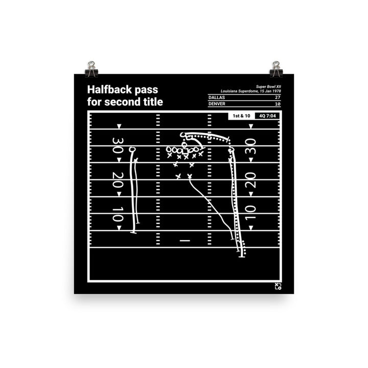Dallas Cowboys Greatest Plays Poster: Halfback pass for second title (1978)