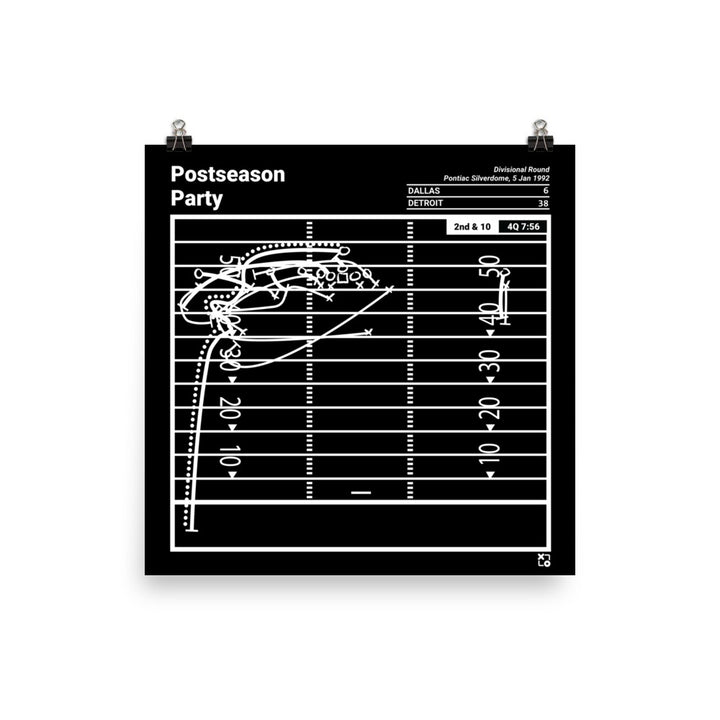 Detroit Lions Greatest Plays Poster: Postseason Party (1992)