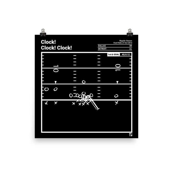 Detroit Lions Greatest Plays Poster: Clock! Clock! Clock! (2013)