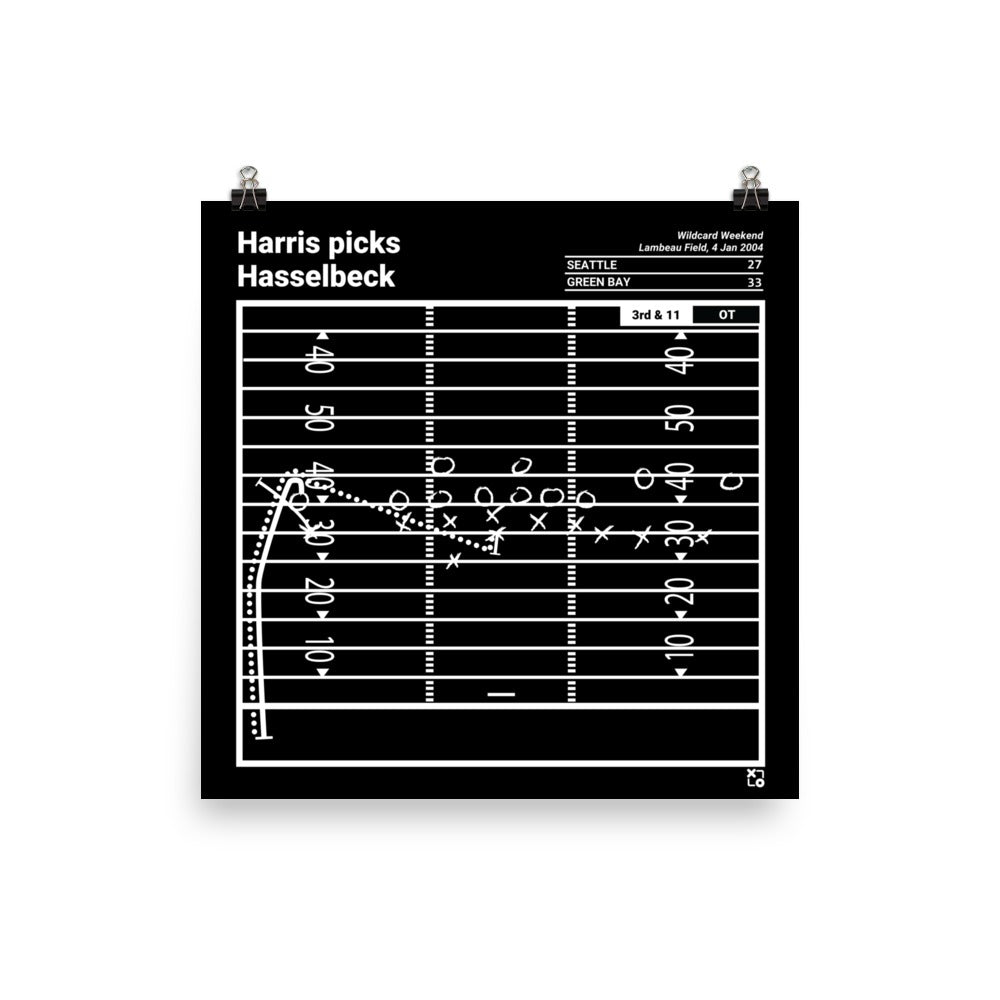Green Bay Packers Greatest Plays Poster: Harris picks Hasselbeck (2004)