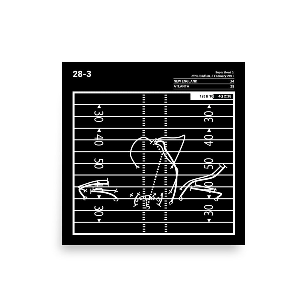 New England Patriots Greatest Plays Poster: 28-3 (2017)