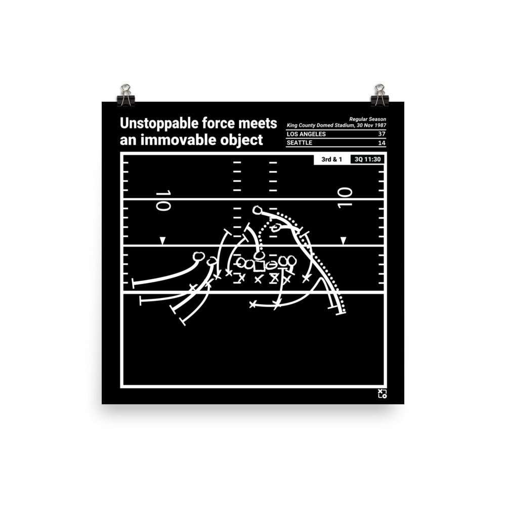 Oakland Raiders Greatest Plays Poster: Unstoppable force meets an immovable object (1987)