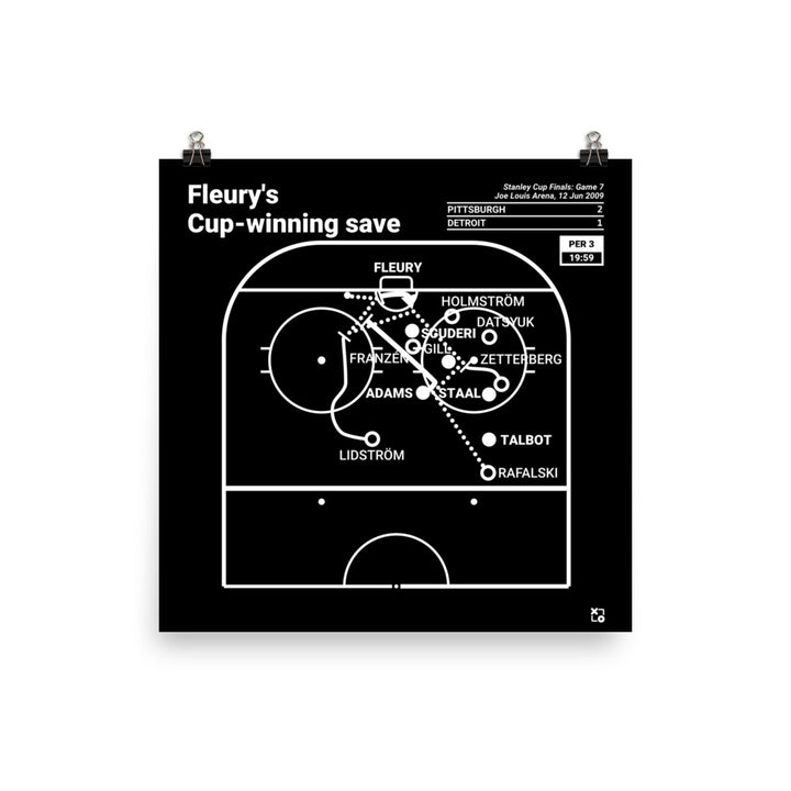 Pittsburgh Penguins Greatest Goals Poster: Fleury's Cup-winning save (2009)