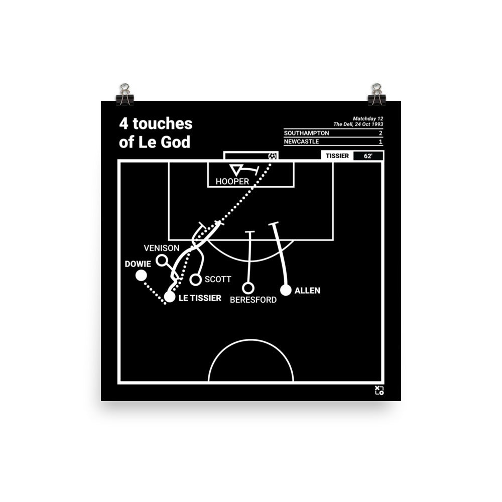 Southampton Greatest Goals Poster: 4 touches of Le God (1993)