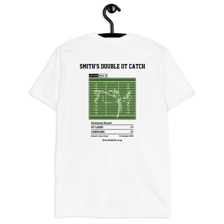 Carolina Panthers Greatest Plays T-shirt: Smith's Double OT Catch (2004)