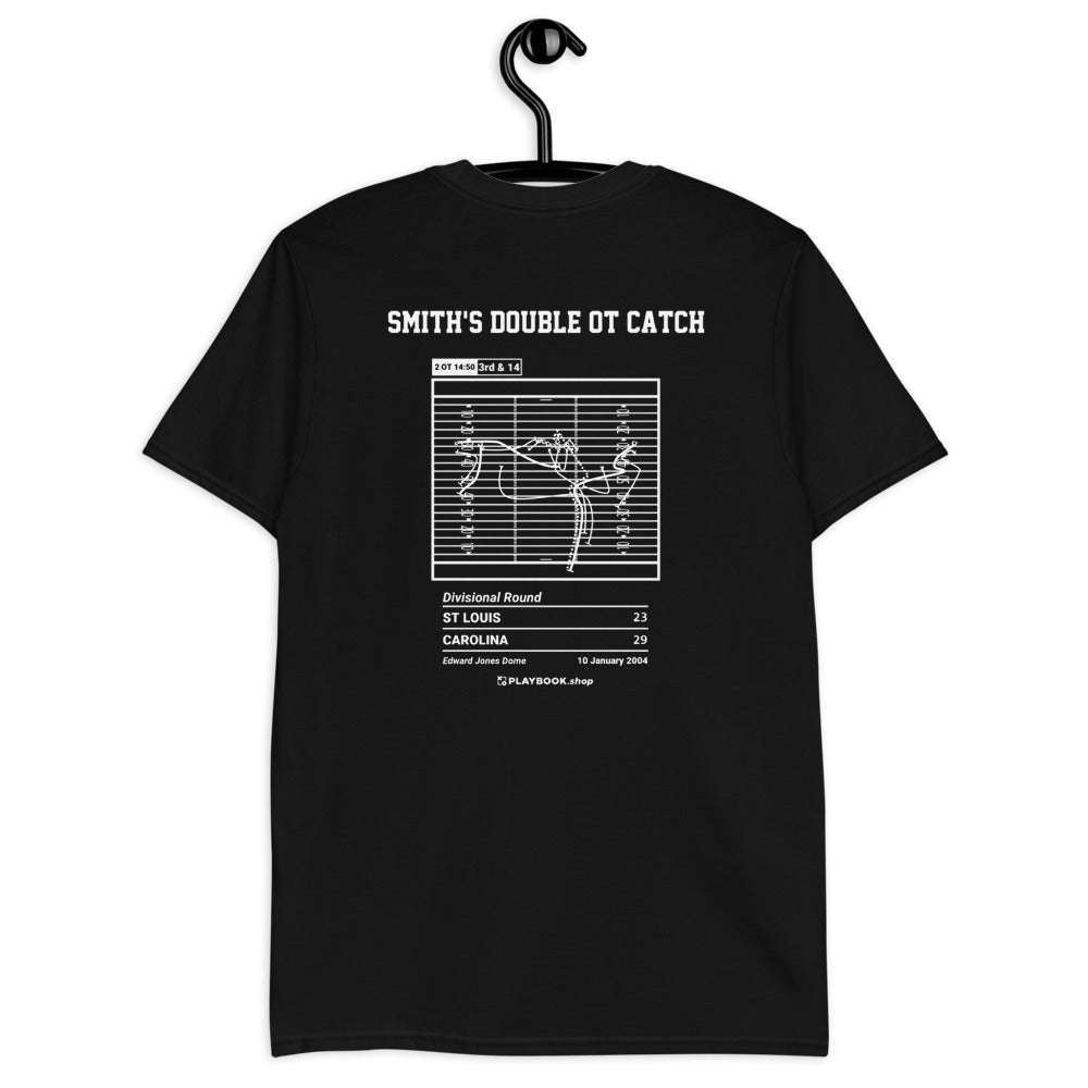 Carolina Panthers Greatest Plays T-shirt: Smith's Double OT Catch (2004)