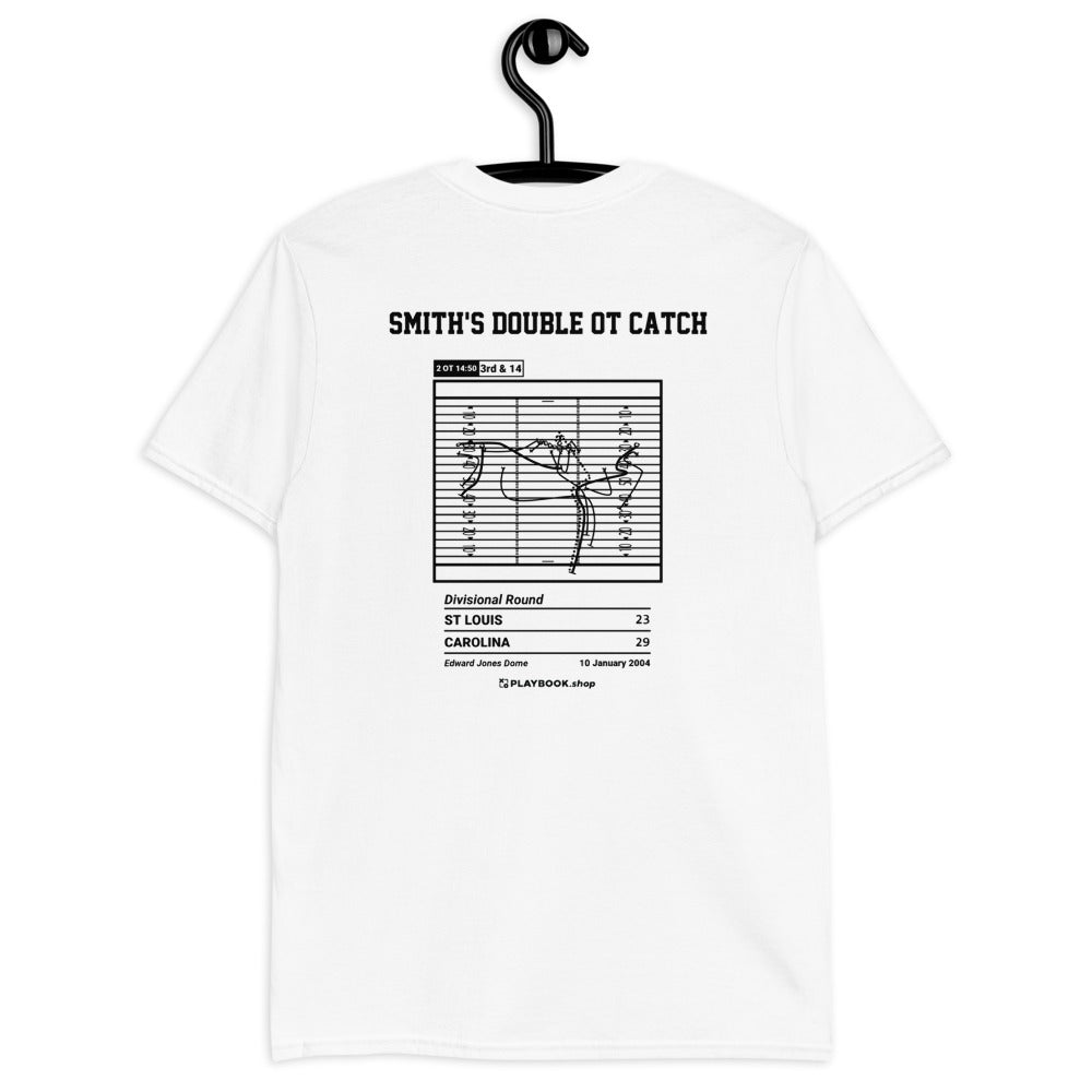 Carolina Panthers Greatest Plays T-shirt: Smith's Double OT Catch (2004)