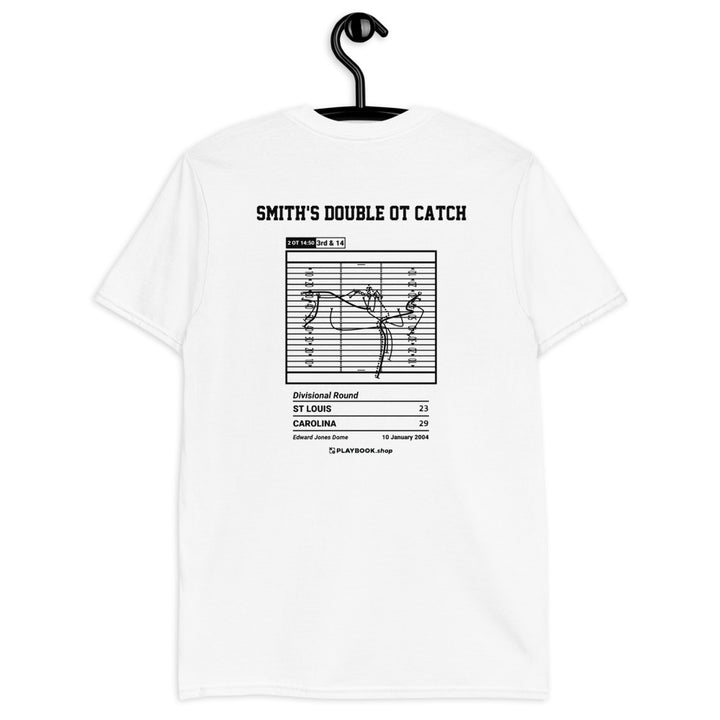 Carolina Panthers Greatest Plays T-shirt: Smith's Double OT Catch (2004)
