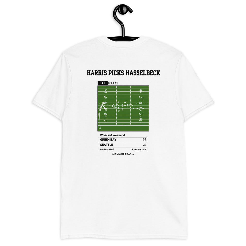 Green Bay Packers Greatest Plays T-shirt: Harris picks Hasselbeck (2004)