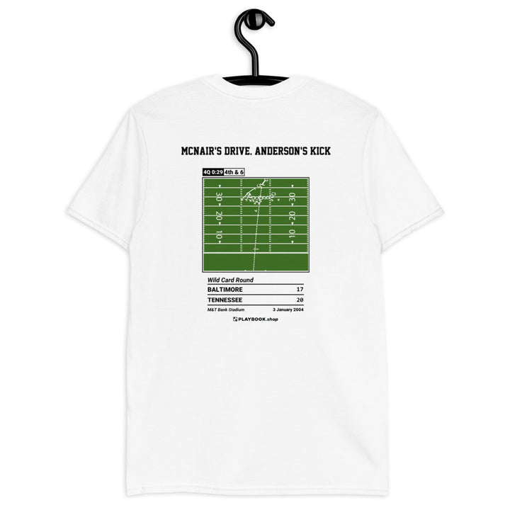 Tennessee Titans Greatest Plays T-shirt: McNair's drive. Anderson's kick (2004)