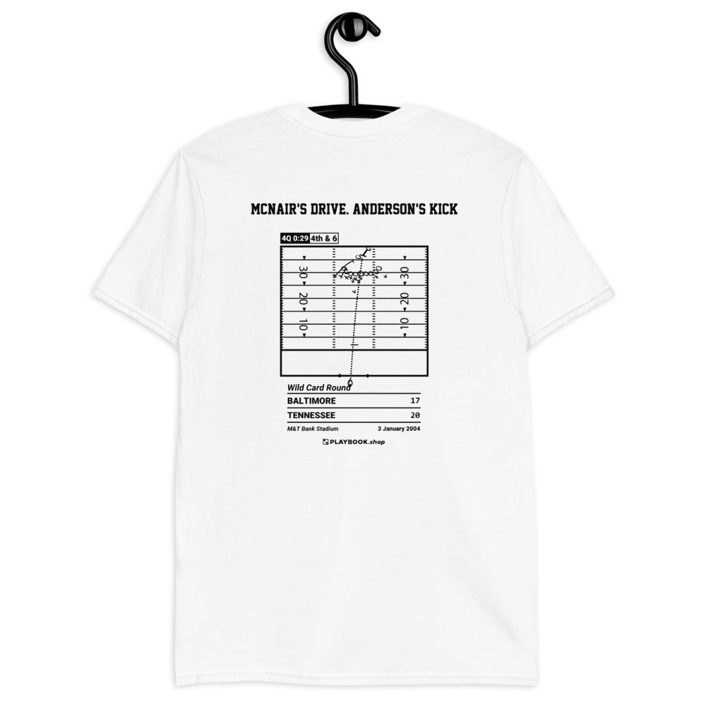Tennessee Titans Greatest Plays T-shirt: McNair's drive. Anderson's kick (2004)
