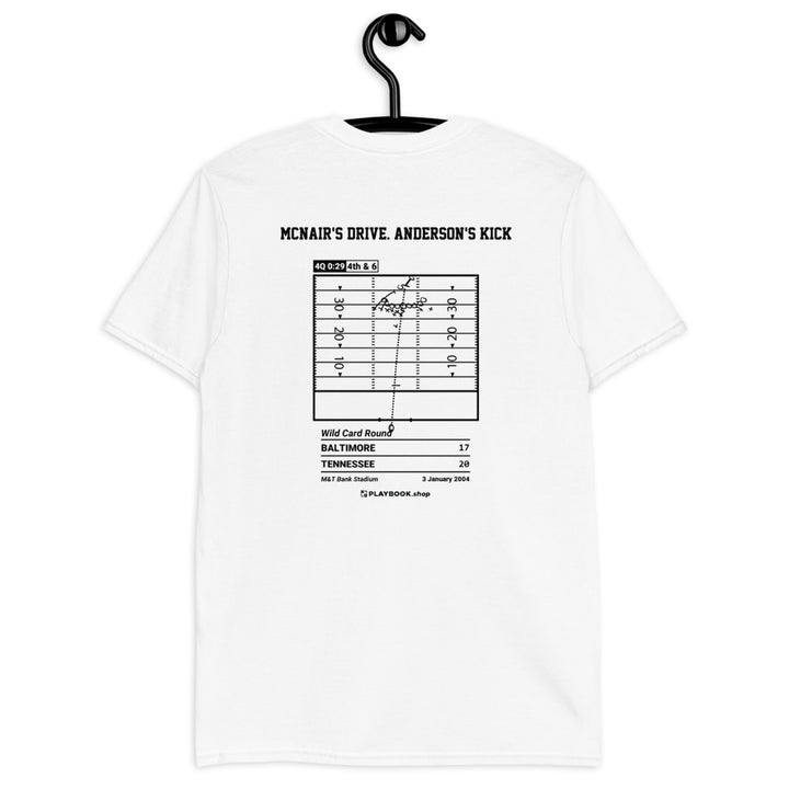 Tennessee Titans Greatest Plays T-shirt: McNair's drive. Anderson's kick (2004)