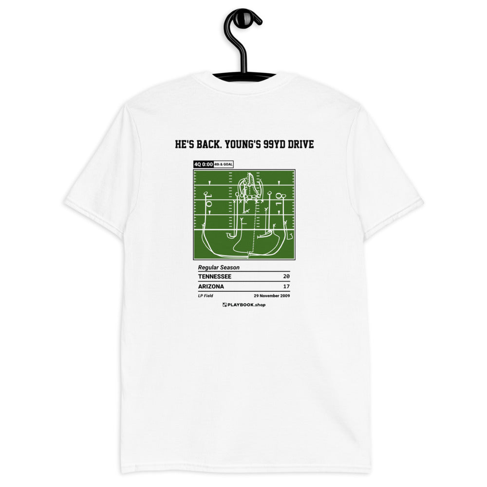 Tennessee Titans Greatest Plays T-shirt: He's back. Young's 99yd Drive (2009)