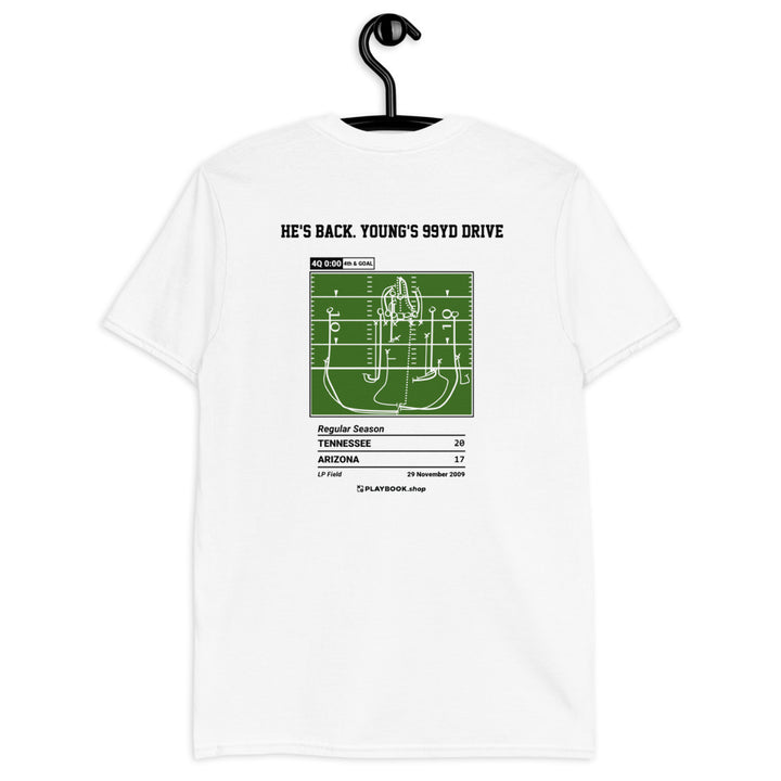 Tennessee Titans Greatest Plays T-shirt: He's back. Young's 99yd Drive (2009)