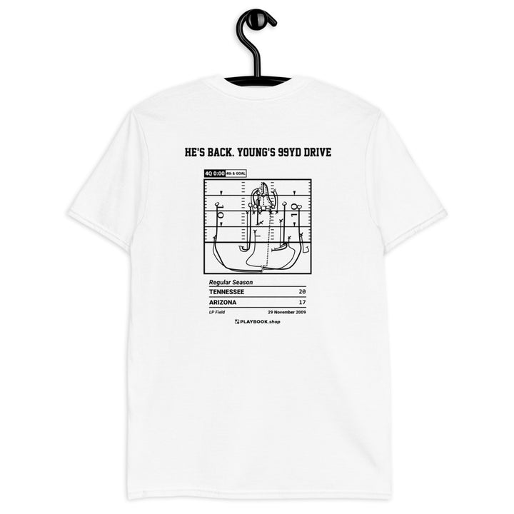 Tennessee Titans Greatest Plays T-shirt: He's back. Young's 99yd Drive (2009)