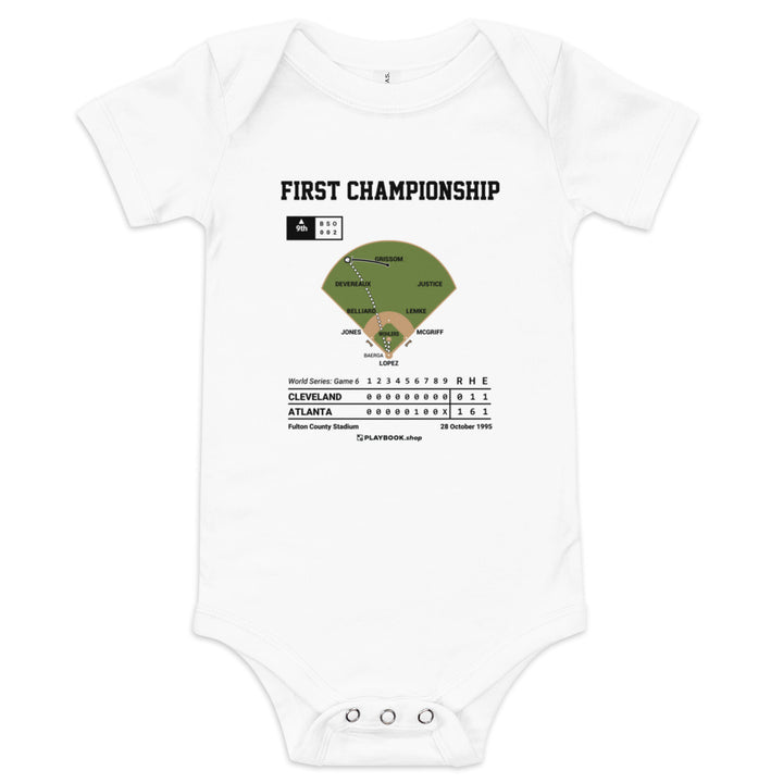 Greatest Atlanta Braves Plays Baby Bodysuit: First Championship (1995)