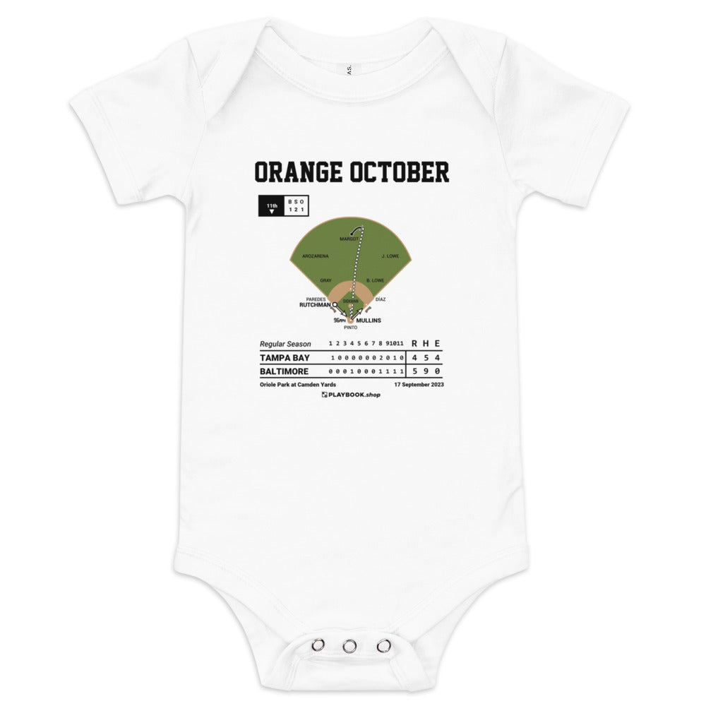 Greatest Baltimore Orioles Plays Baby Bodysuit: Orange October (2023)