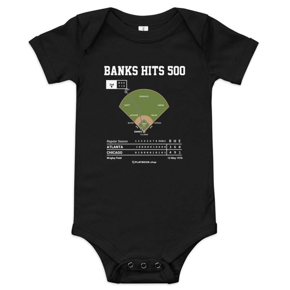 Greatest Chicago Cubs Plays Baby Bodysuit: Banks hits 500 (1970)