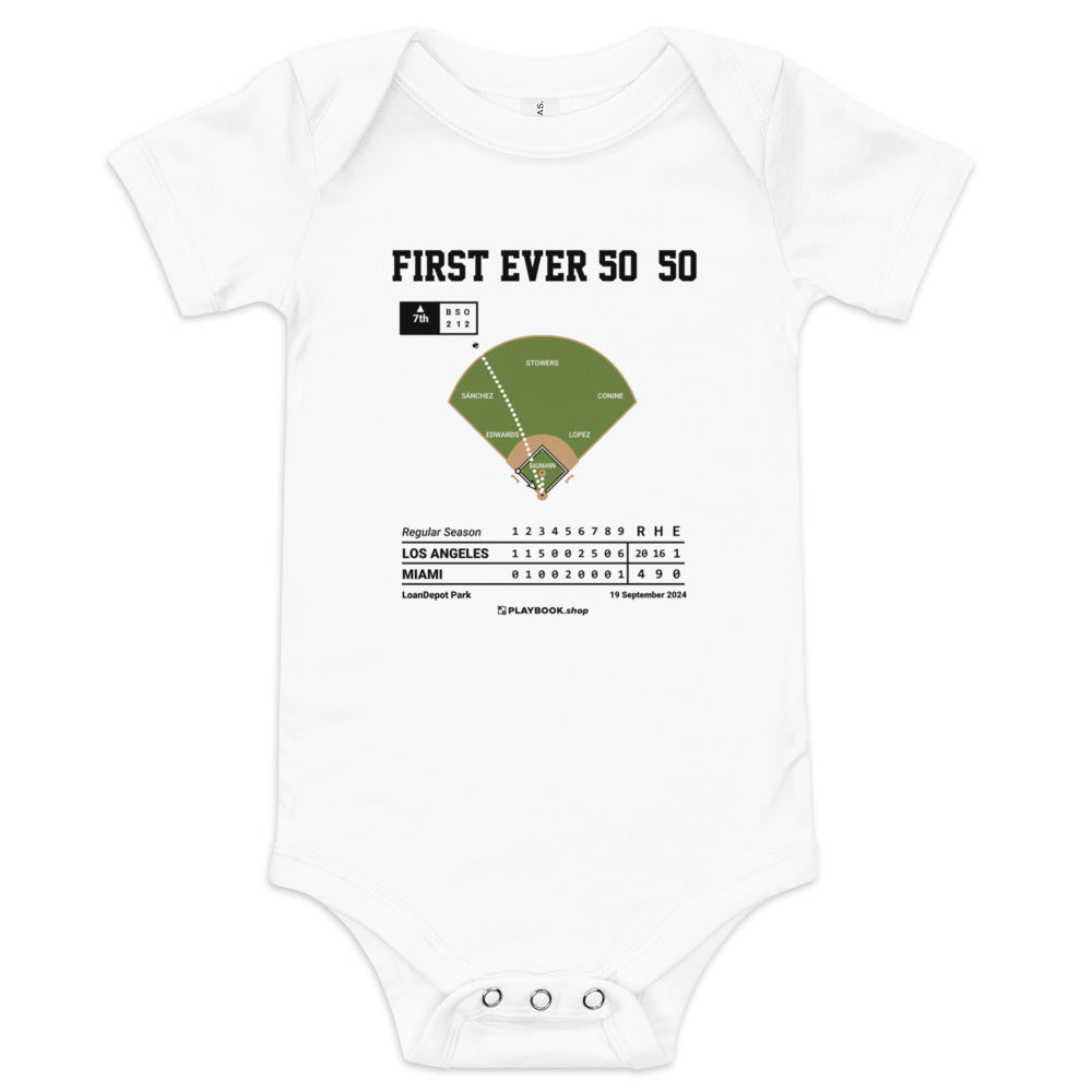 Greatest Los Angeles Dodgers Plays Baby Bodysuit: First Ever 50/50 (2024)