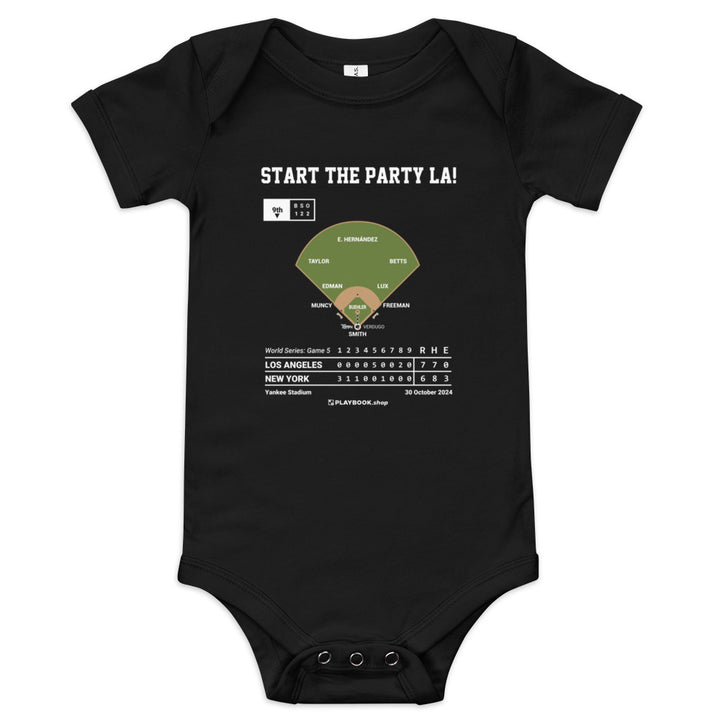 Greatest Los Angeles Dodgers Plays Baby Bodysuit: Start the Party LA! (2024)