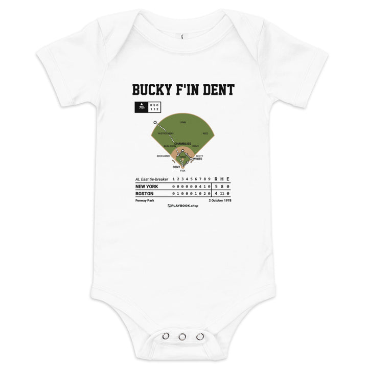 Greatest New York Yankees Plays Baby Bodysuit: Bucky F'in Dent (1978)
