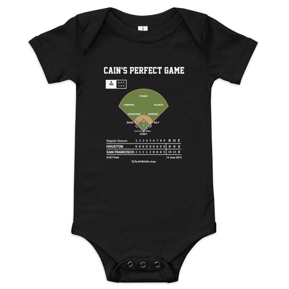 Greatest San Francisco Giants Plays Baby Bodysuit: Cain's Perfect Game (2012)
