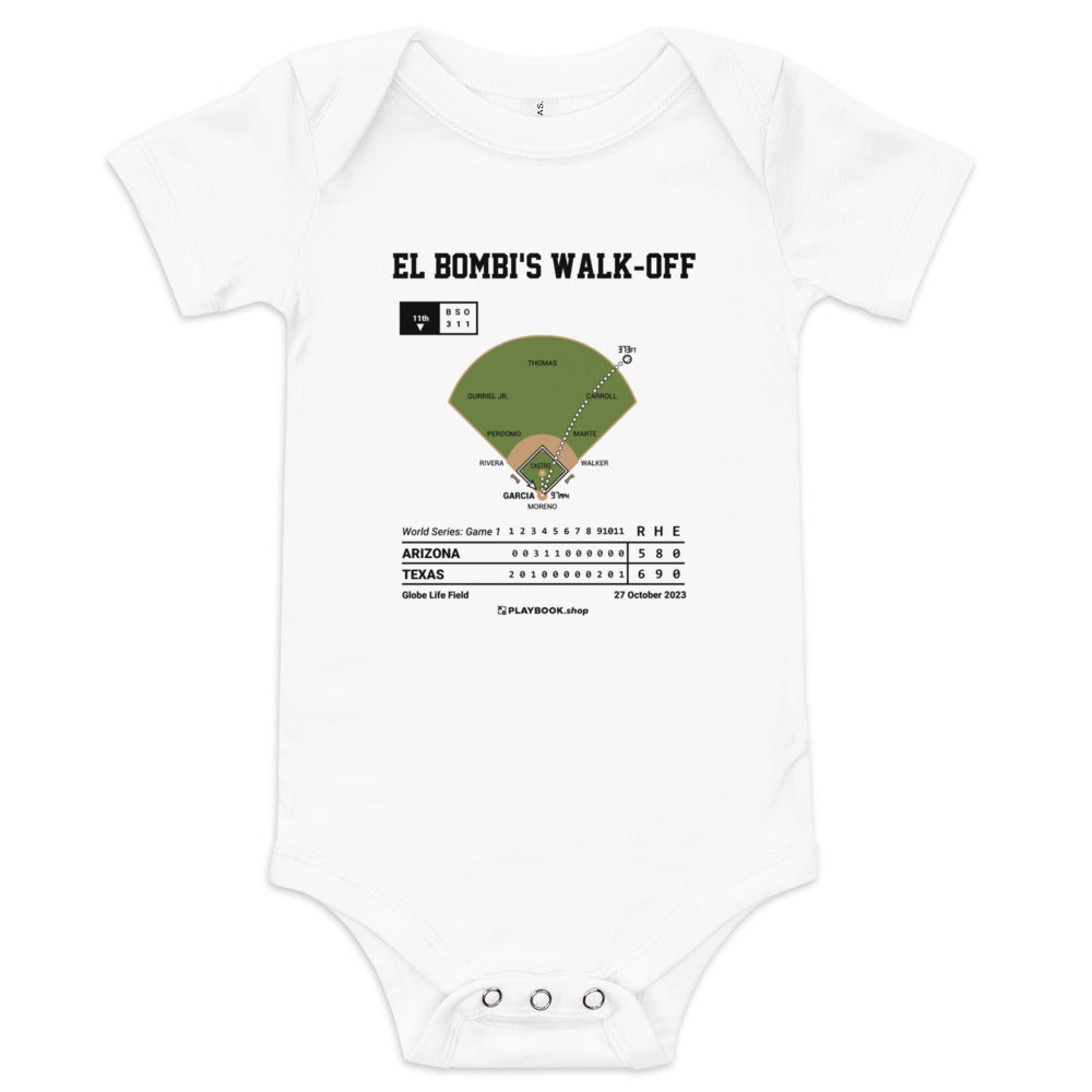 Greatest Texas Rangers Plays Baby Bodysuit: El Bombi's Walk-Off (2023)