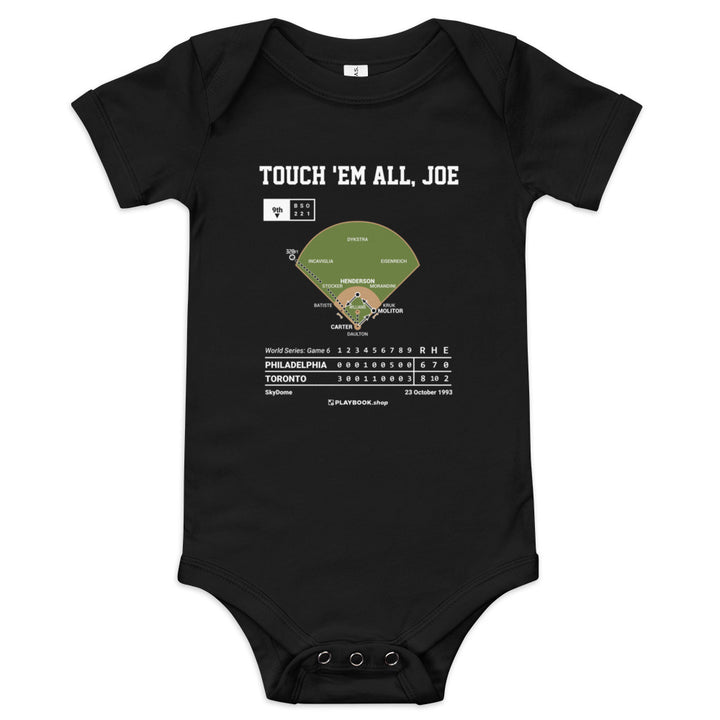 Greatest Toronto Blue Jays Plays Baby Bodysuit: Touch 'em all, Joe (1993)