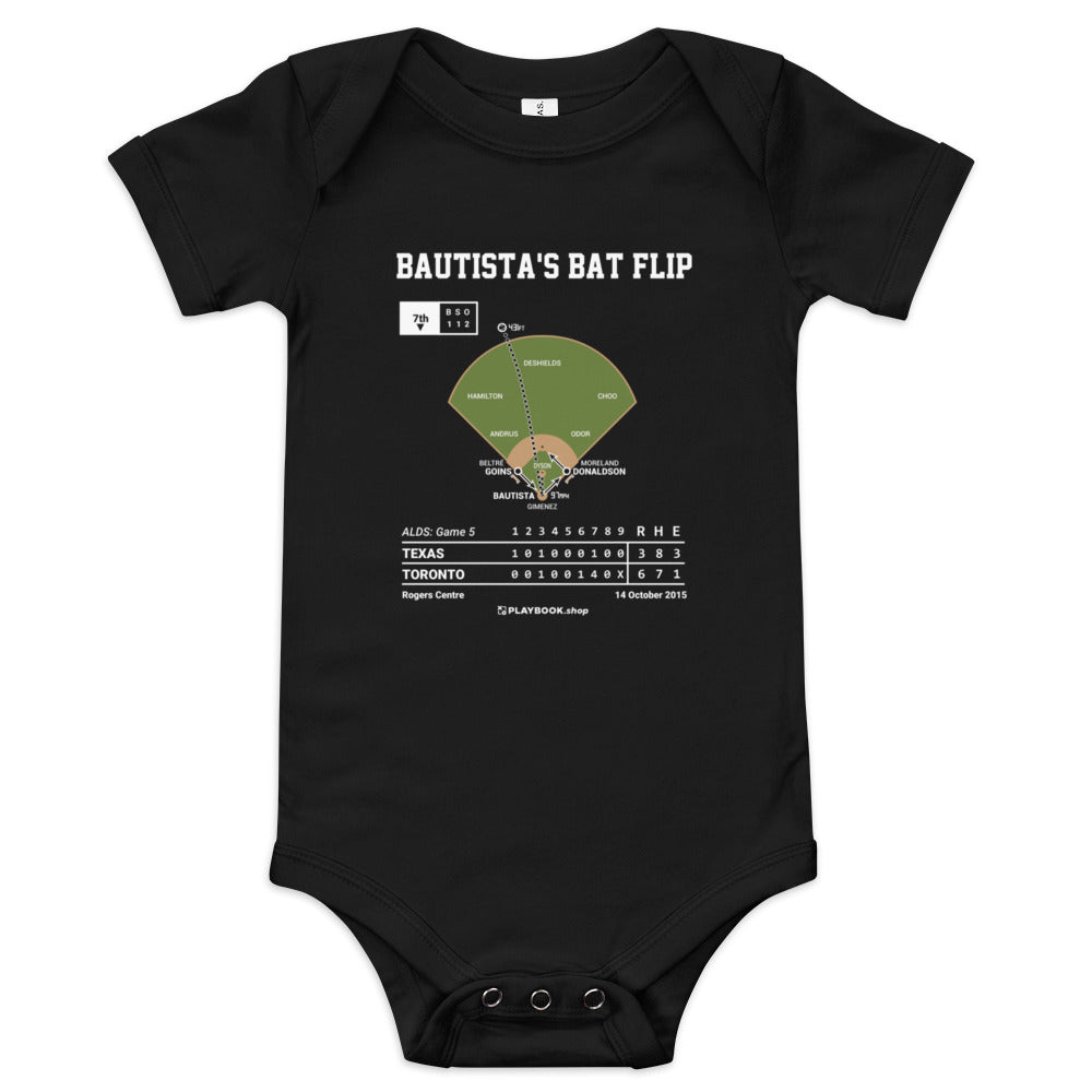 Greatest Toronto Blue Jays Plays Baby Bodysuit: Bautista's Bat Flip (2015)