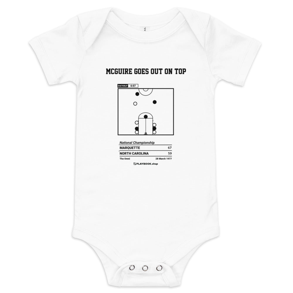 Greatest Marquette Basketball Plays Baby Bodysuit: McGuire goes out on top (1977)