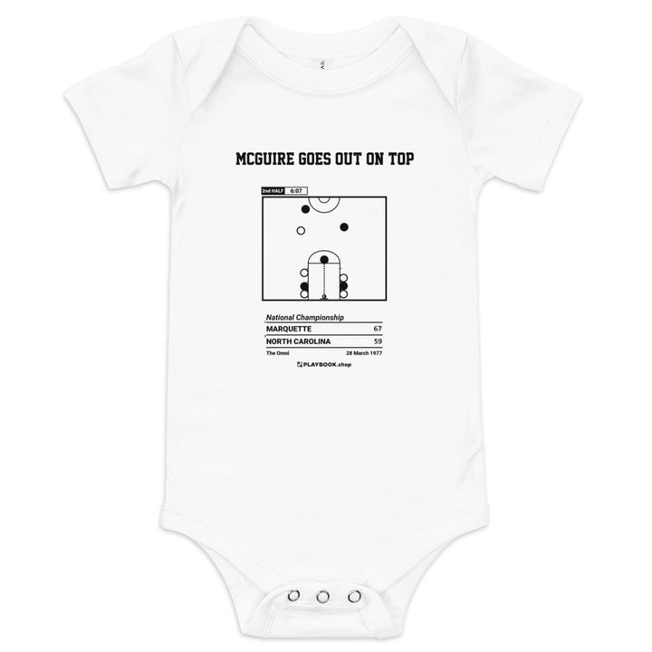 Greatest Marquette Basketball Plays Baby Bodysuit: McGuire goes out on top (1977)