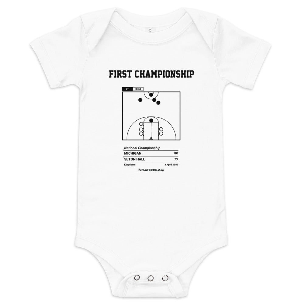 Greatest Michigan Basketball Plays Baby Bodysuit: First Championship (1989)