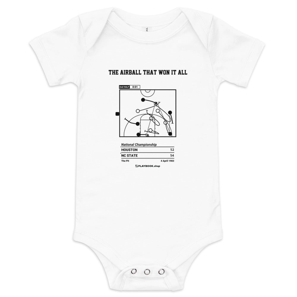 Greatest NC State Basketball Plays Baby Bodysuit: The airball that won it all (1983)