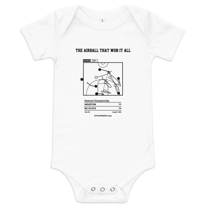Greatest NC State Basketball Plays Baby Bodysuit: The airball that won it all (1983)