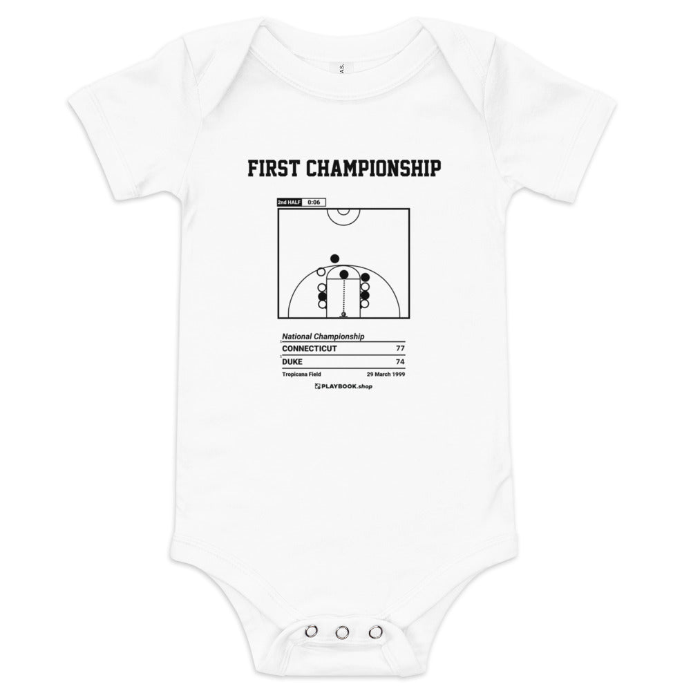 Greatest UCONN Basketball Plays Baby Bodysuit: First championship (1999)