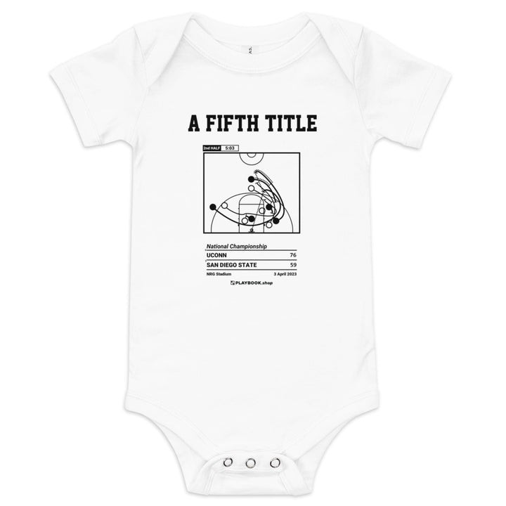 Greatest UCONN Basketball Plays Baby Bodysuit: A Fifth Title (2023)