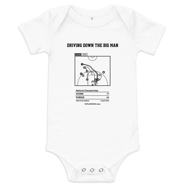 Greatest UCONN Basketball Plays Baby Bodysuit: Driving Down the Big Man (2024)