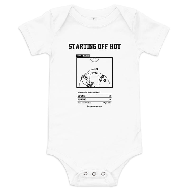 Greatest UCONN Basketball Plays Baby Bodysuit: Starting Off Hot (2024)