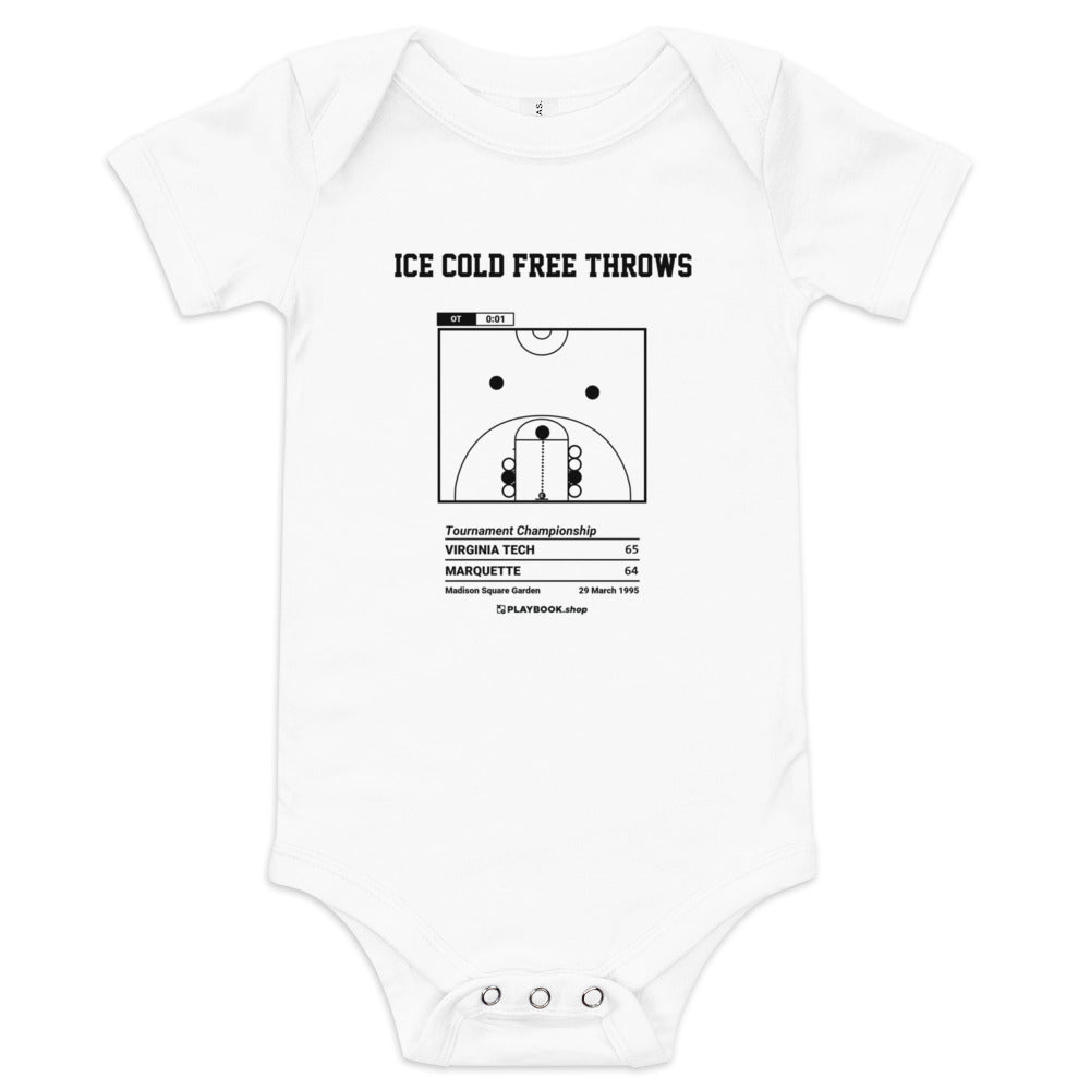 Greatest Virginia Tech Basketball Plays Baby Bodysuit: Ice cold free throws (1995)