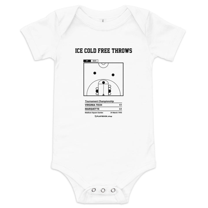 Greatest Virginia Tech Basketball Plays Baby Bodysuit: Ice cold free throws (1995)