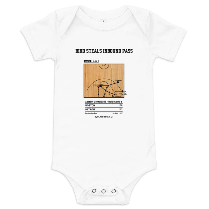 Greatest Boston Celtics Plays Baby Bodysuit: Bird steals inbound pass (1987)