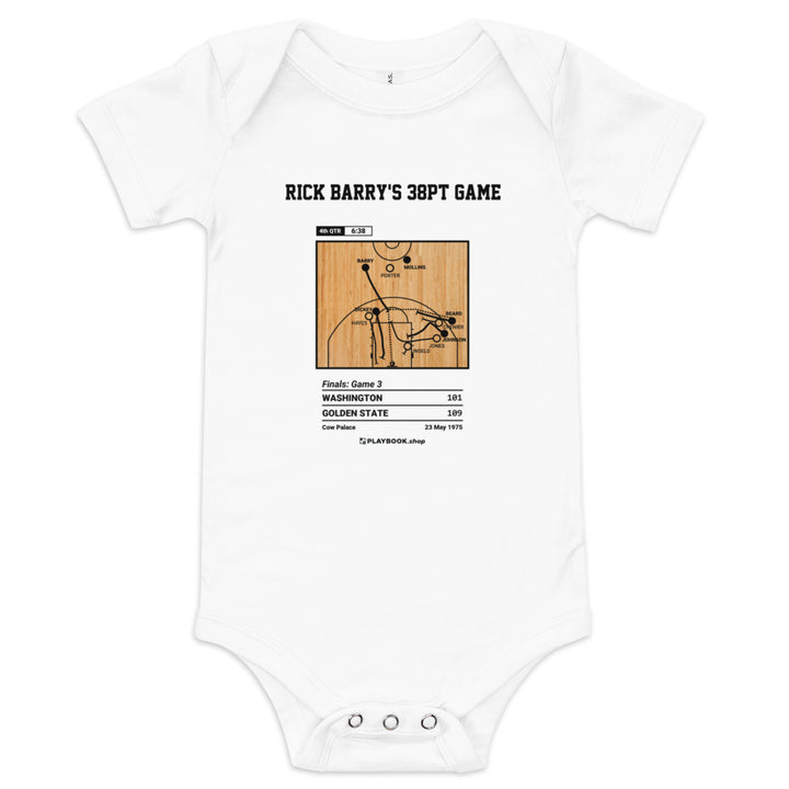 Greatest Golden State Warriors Plays Baby Bodysuit: Rick Barry's 38pt Game (1975)